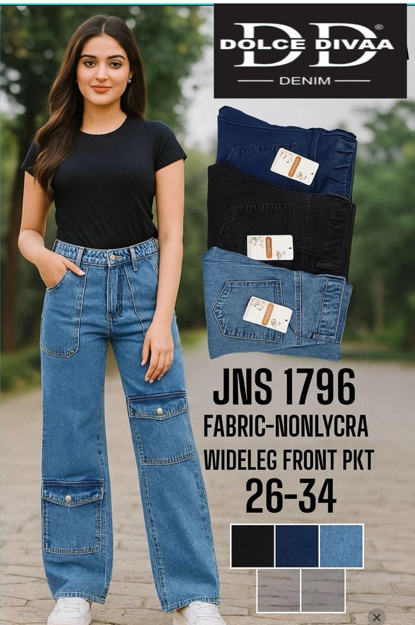 Denim Cargo Front Pocket Non Strech-1796