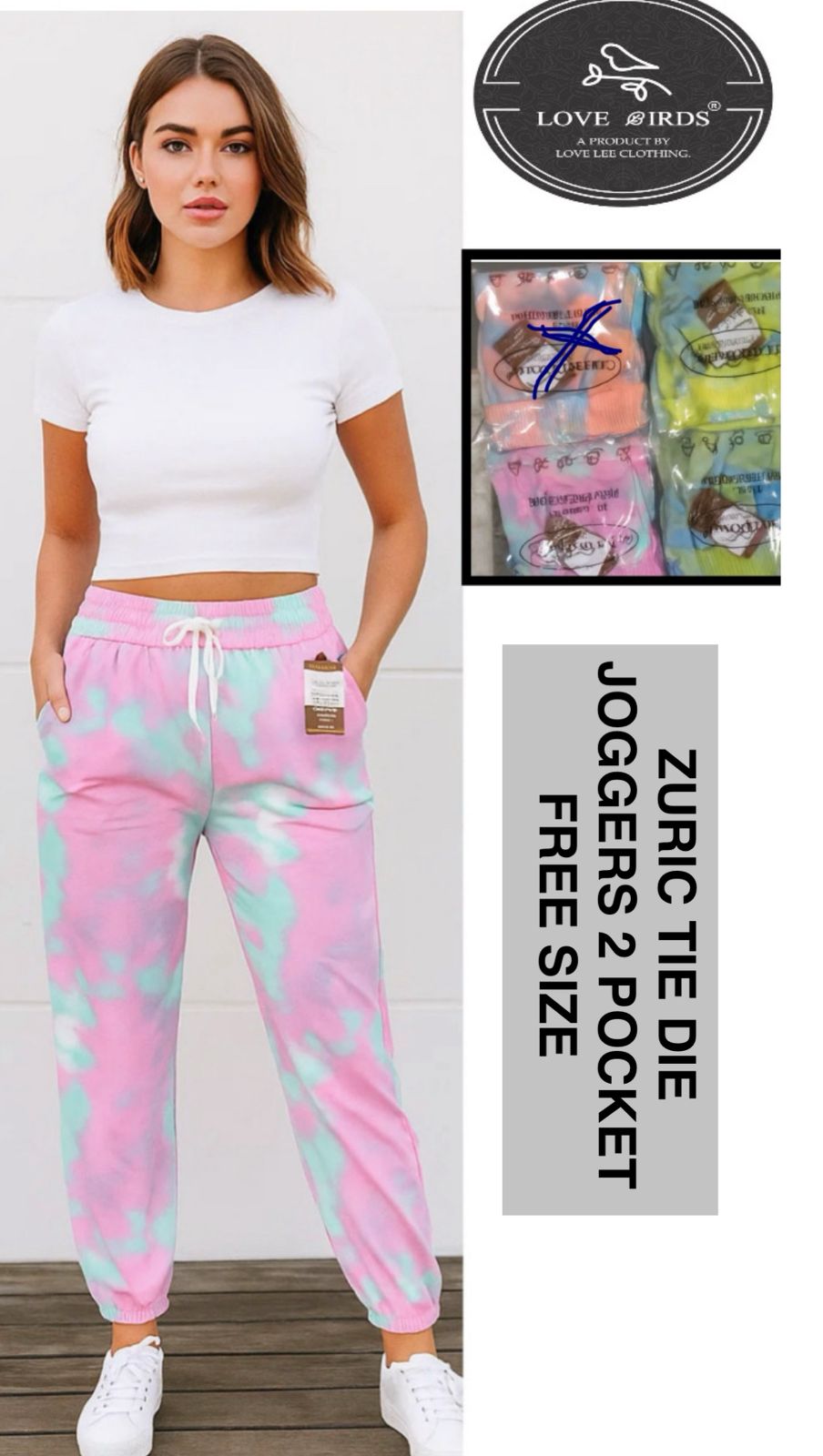 Zuric Tie Die With Side Pocket Joggers