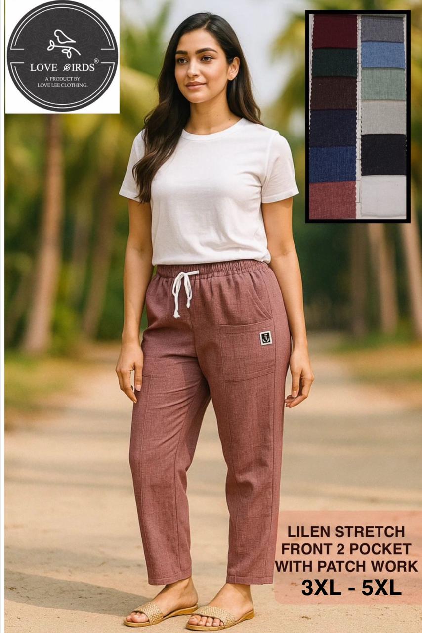 Linen Stretch Front 2 Pocket With Patch
