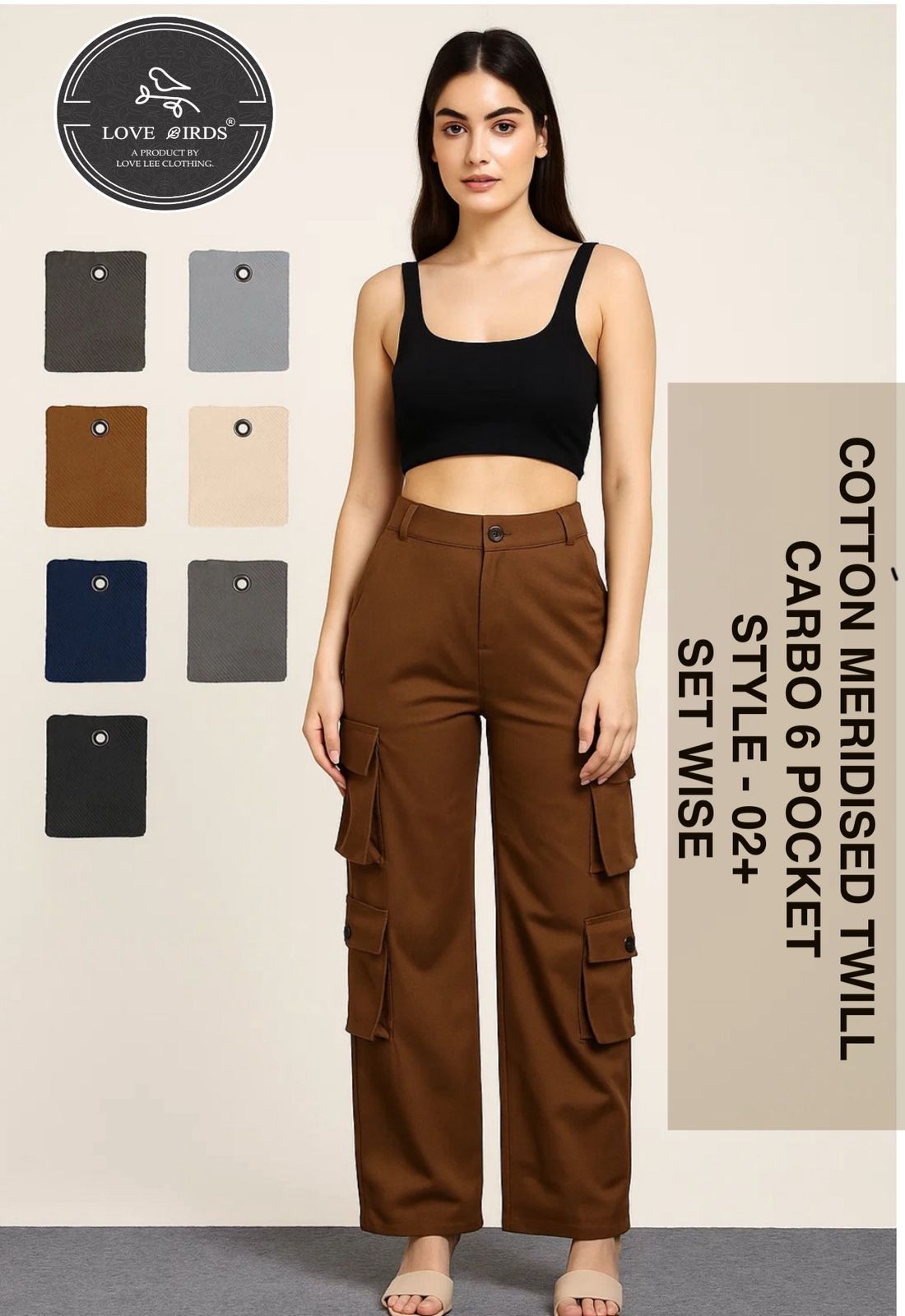 Cotton Mercidised Twill 6 Pocket Cargo - D2+