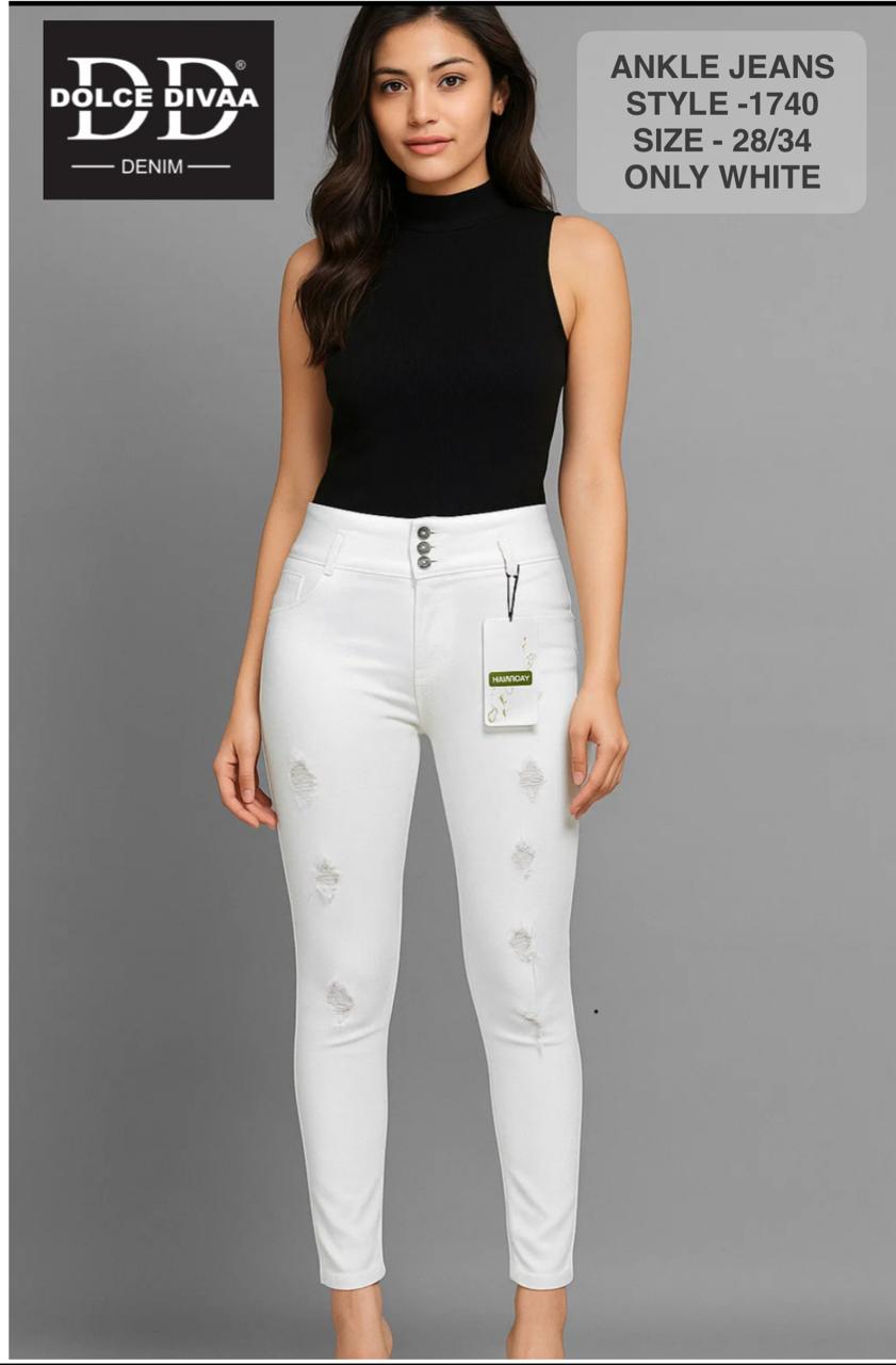 High Waist 3 Button Heavy Distressed- 1740
