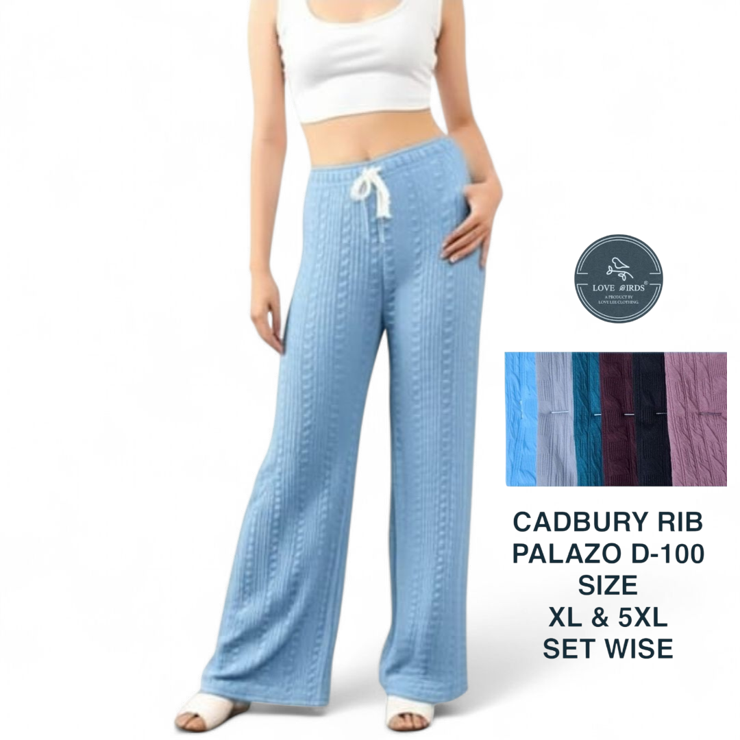 Cadbury Rib Nadi Palazzo 5XL -D100