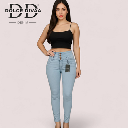 Denim High Waist 5 Botton Strech Ankel-1759