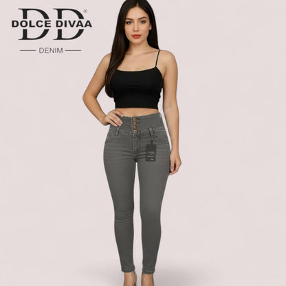 Denim High Waist 5 Botton Strech Ankel-1759