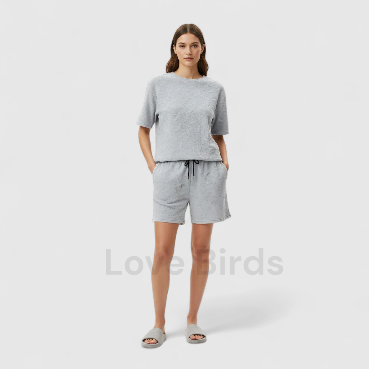 Italian Jaquard Self Emboss Short Co-ords Set