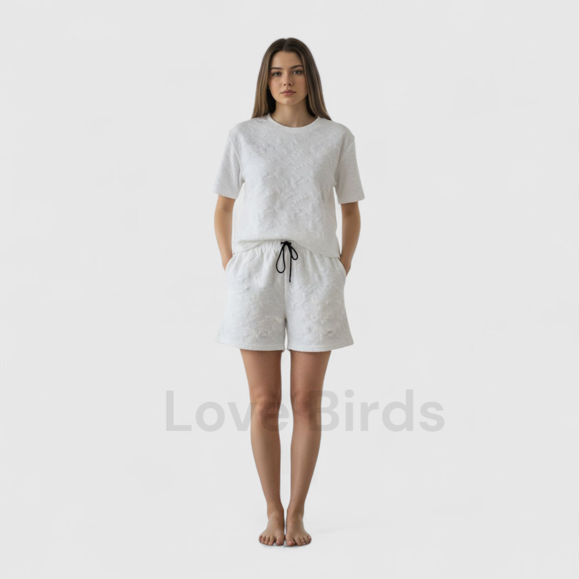 Italian Jaquard Self Emboss Short Co-ords Set