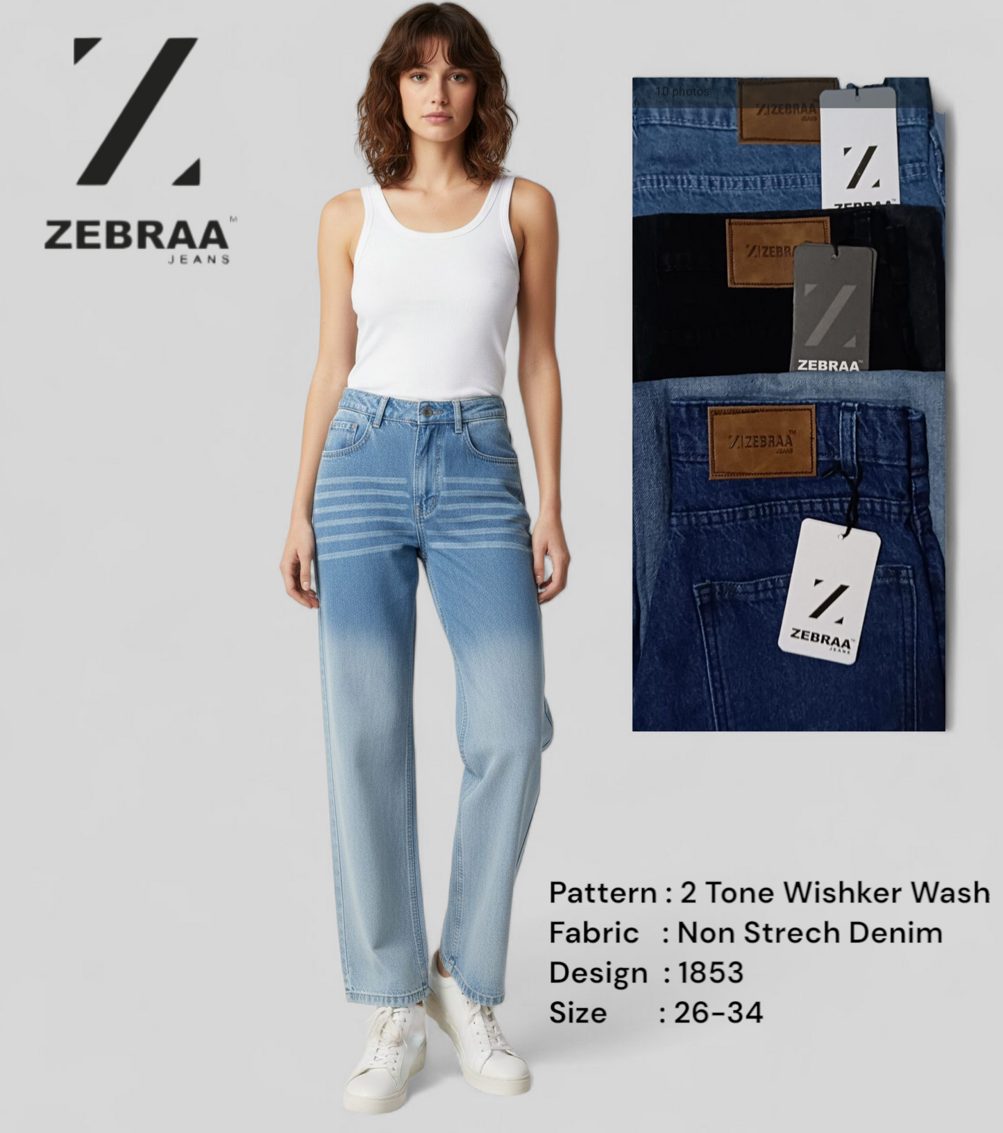 Wideleg Whisker Wash 2 Tone-1853