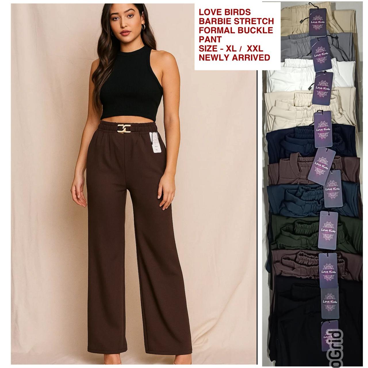 Barbie Wideleg Strech Belt Buckle Trouser