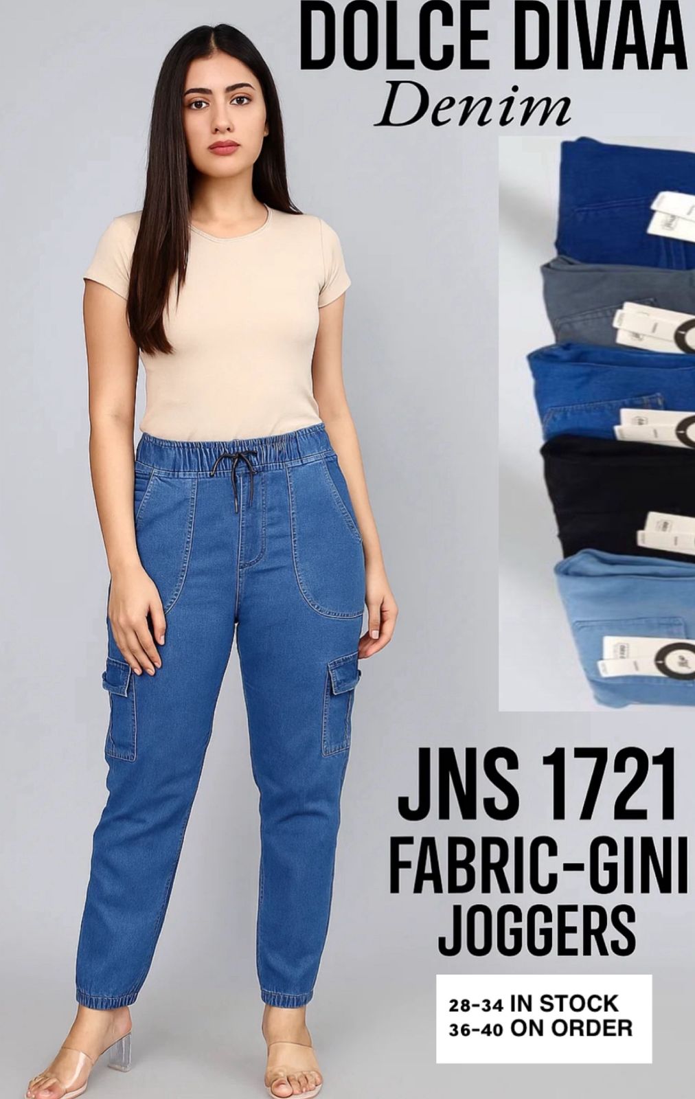 Denim Gini Joggers - 1721