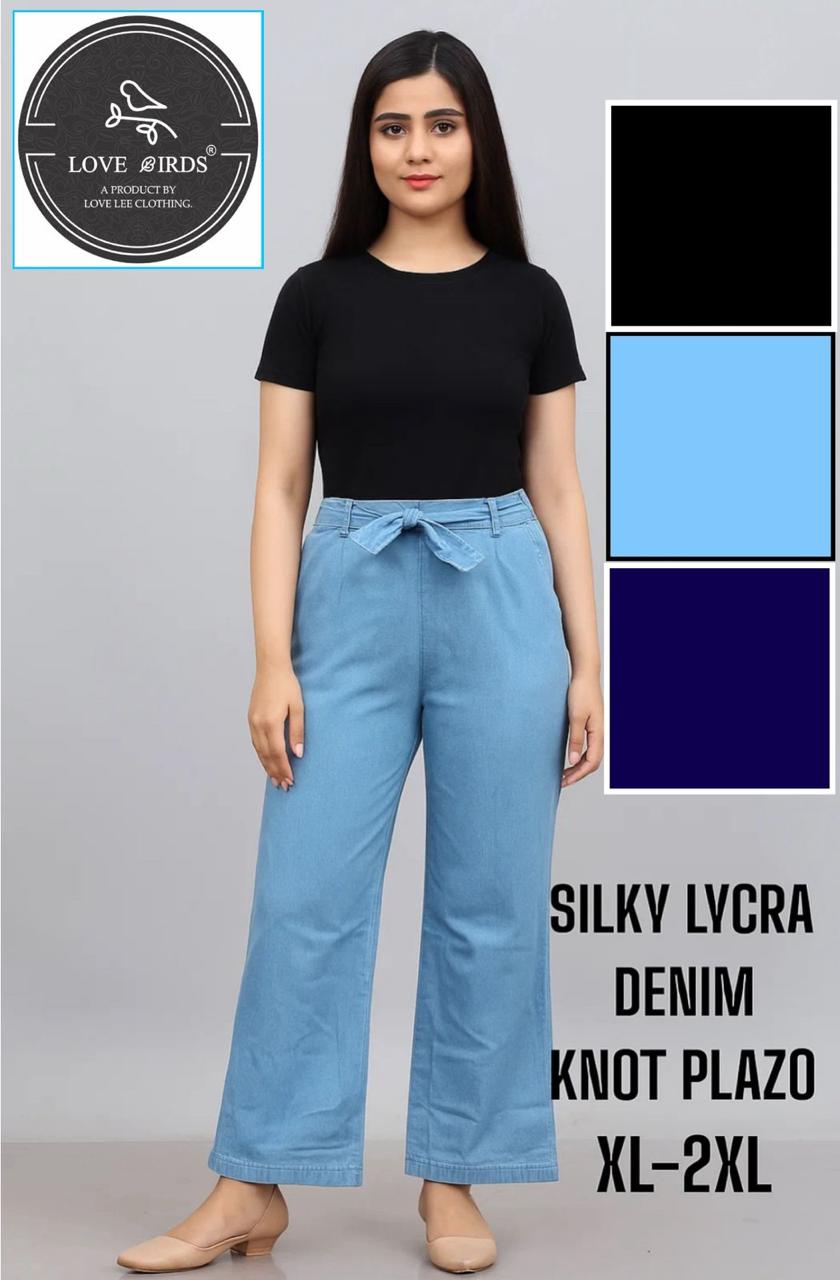 Silky Denim Knot Palazzo