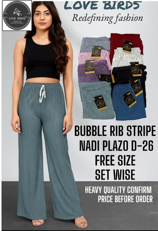 Bubble Rib Stripe Nadi Palazzo 5xl- D26
