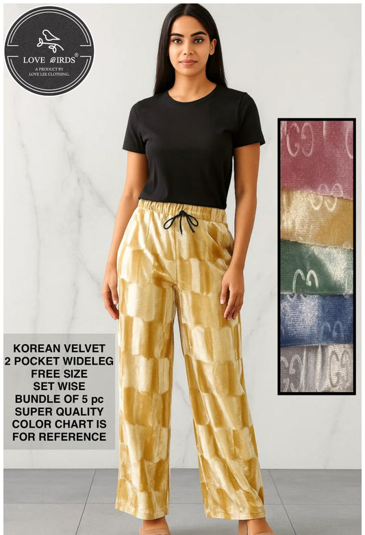 Korean Velvet Pocket Palazzo