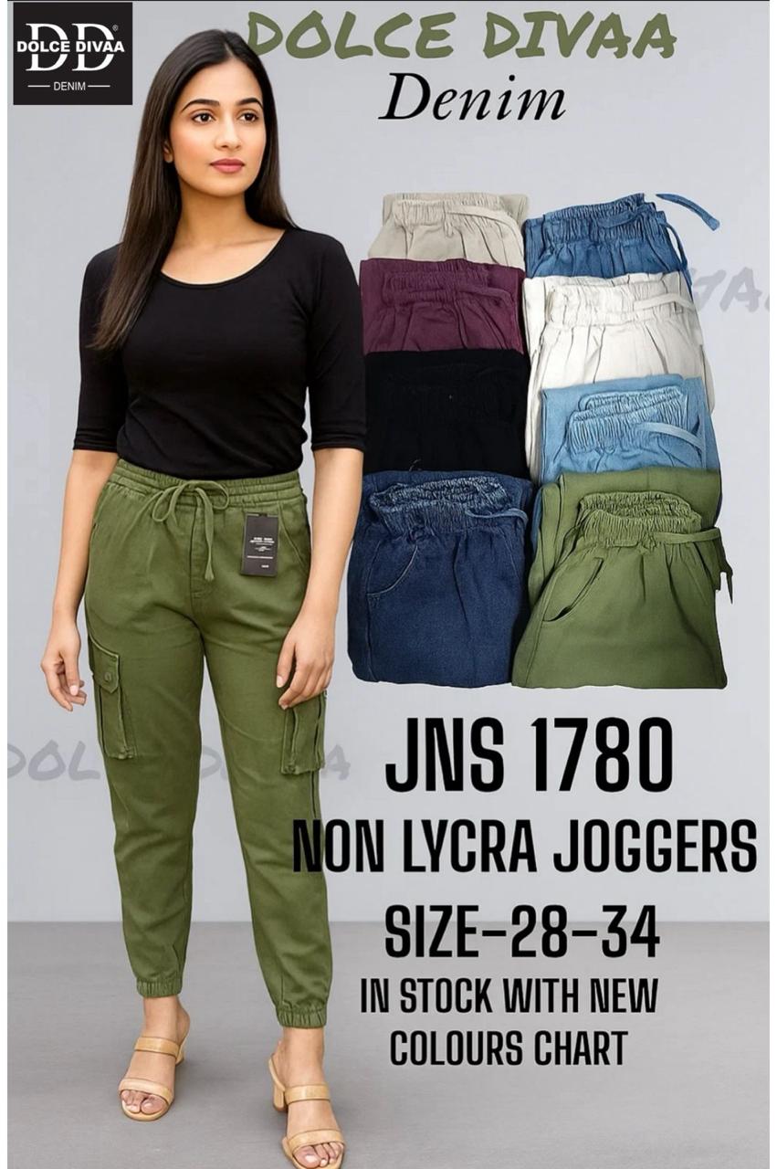 Denim Color Joggers Non Strech -1780