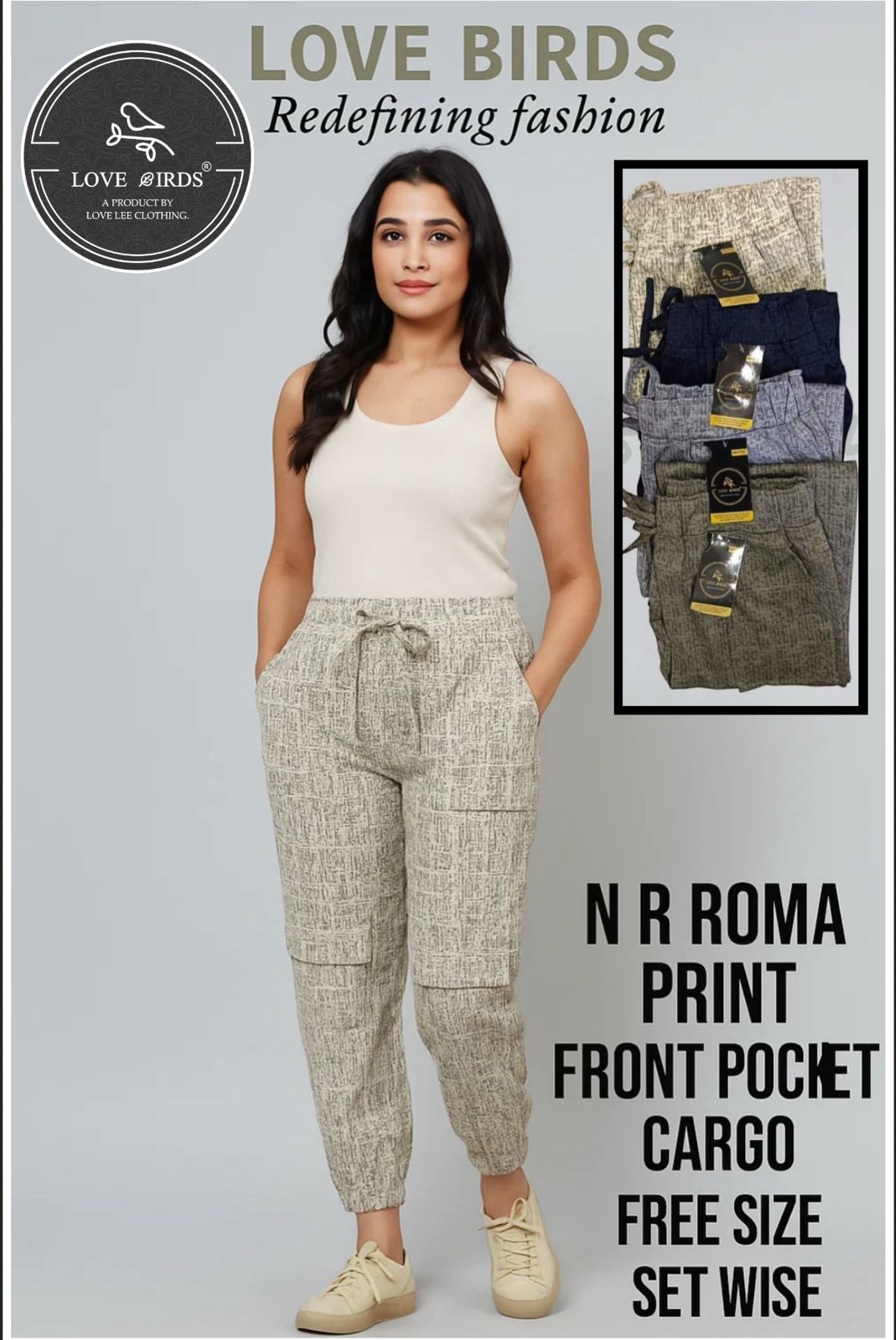 N.R Roma Print Front Pocket Joggers