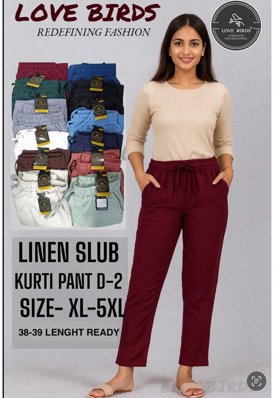 Linen Slub Kurti Pant - D2
