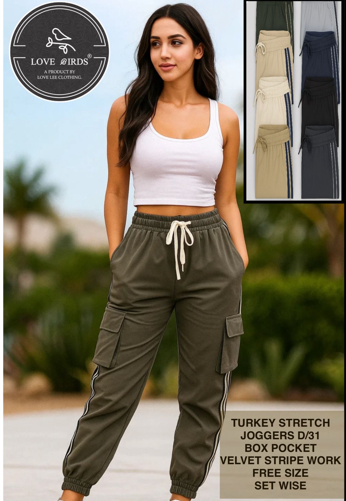 Turkey Strech Box Pocket Joggers - D31
