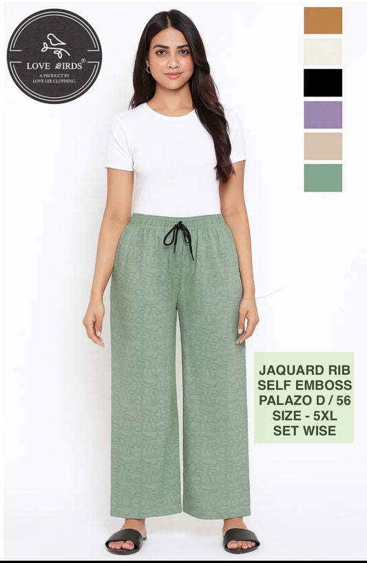 Jaquard Rib Self Emboss Nadi Palazzo 5XL- D56