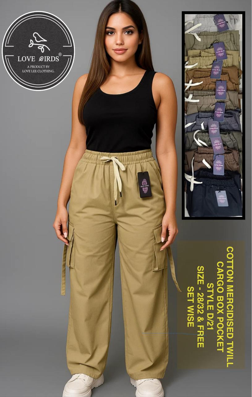 Cotton Mercidised Twill Box Pocket Cargo - D21