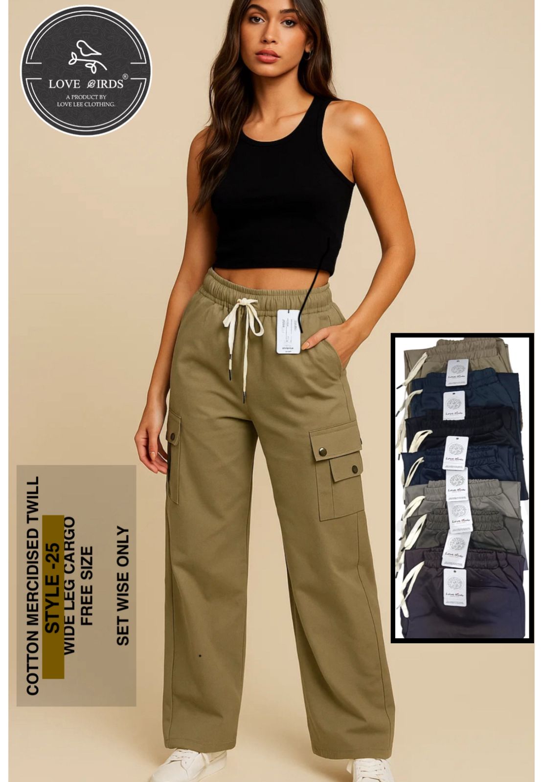 Cotton Mercidised Twill Cargo - D25