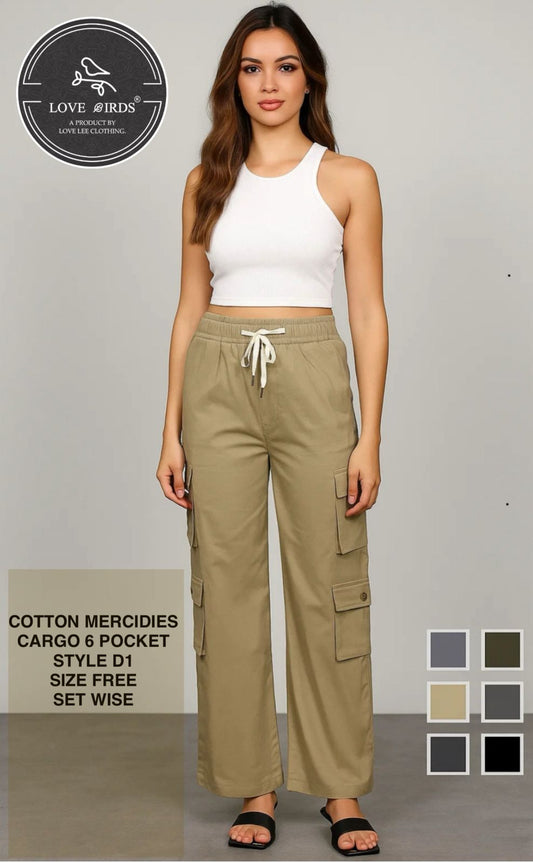 Cotton Mercidised 6 Pocket Cargo - D1