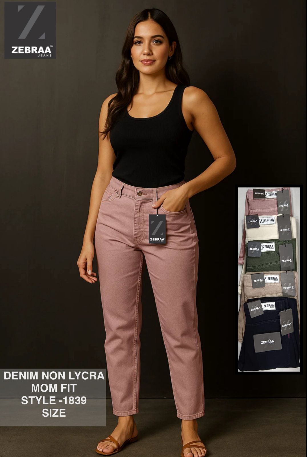 Denim Non Strech Mom Fit - 1839