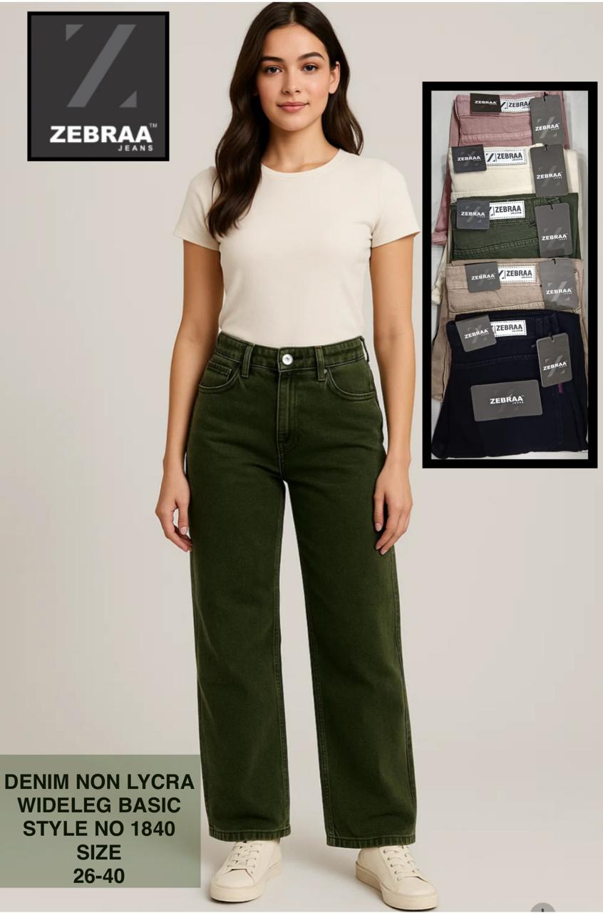Wideleg Basic Color Non Lycra Denim- 1840