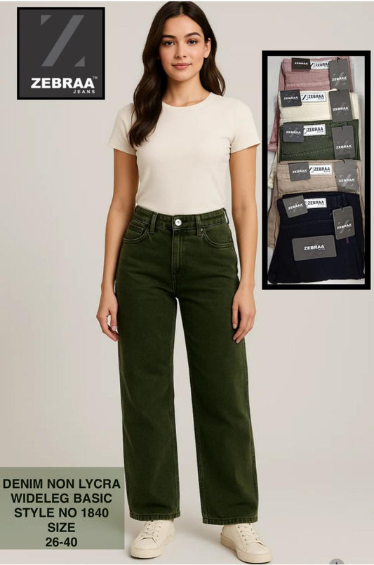 Wideleg Basic Color Non Lycra Denim- 1840