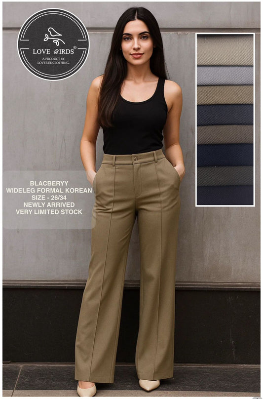 Blackberry Wideleg Korean Formal Trouser