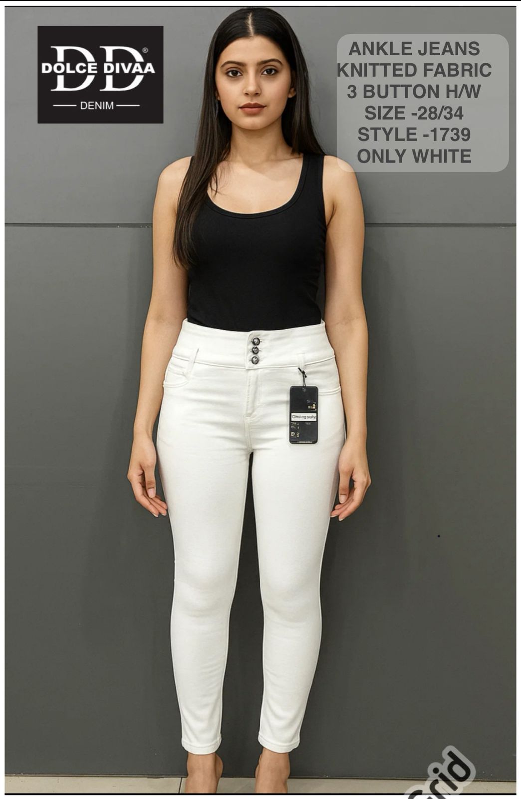 High Waist 3 Button Basic Ankel -1739
