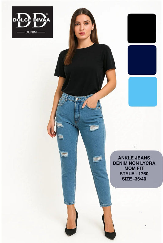 Mom Fit Distressed Jeans - 1760