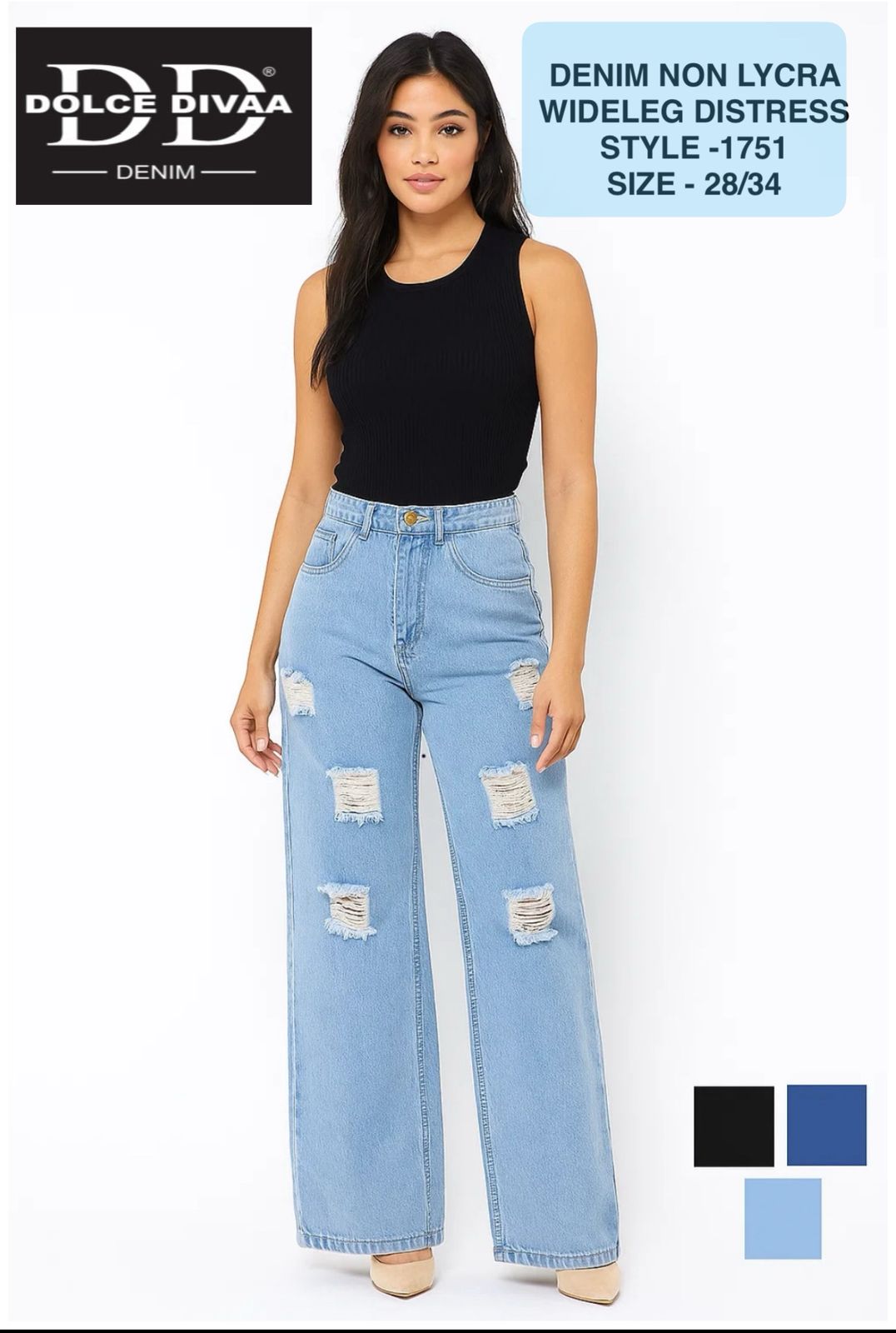 Wideleg Heavy Distressed Non Strech- 1751