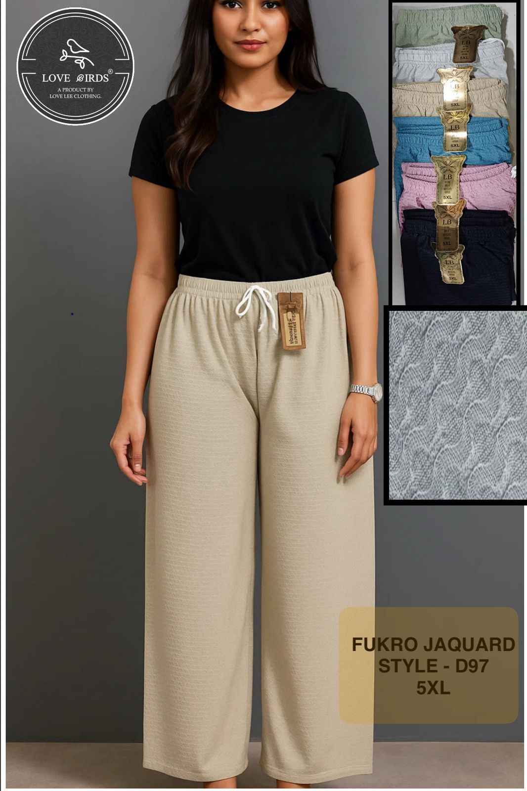 Fukro Jaquard Nadi Palazzo 5XL- D97