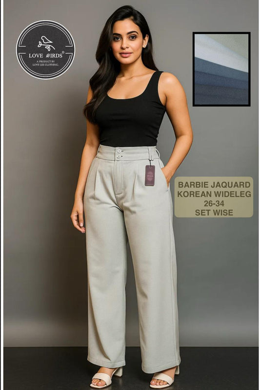 Barbie Jaquard Korean Wideleg Trouser
