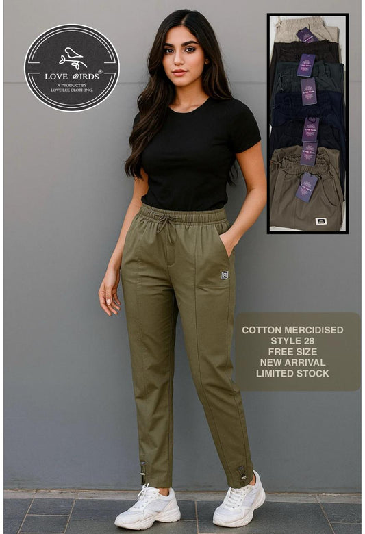 Cotton Mercidised Joggers - D28