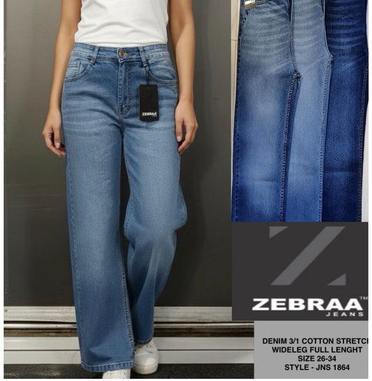 1864-Cotton Strech 3/1 Baggy Wideleg